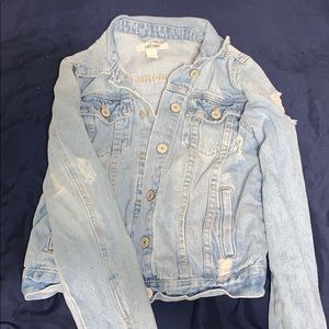 Distressed denim jacket